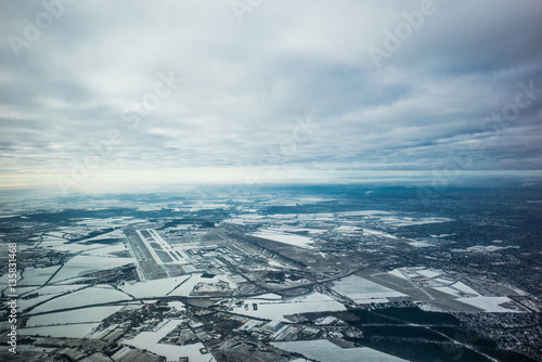 Canvas Print Flughafen Berlin Brandenburg (BER) im Winter - Luftbild