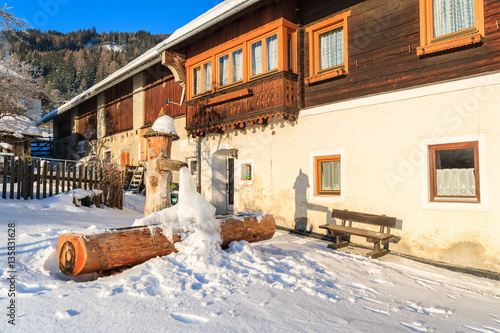 Frozen water of old well in Mauterndorf village, Salzburg Land, Austria photo