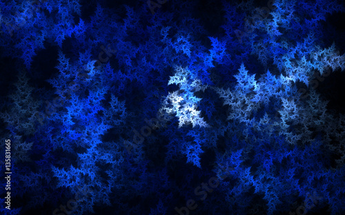Abstract blue winter pattern on a black background