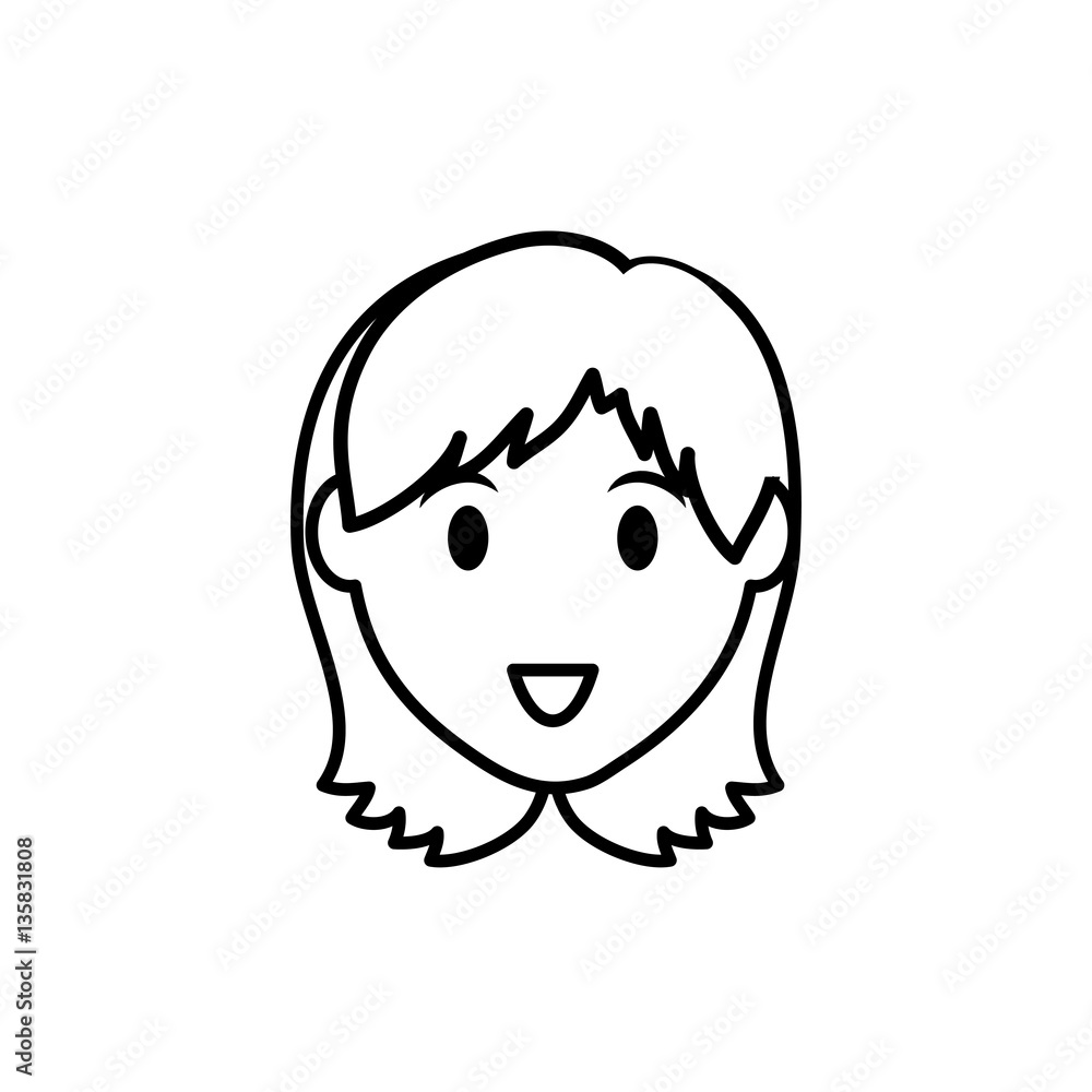 woman face cartoon icon vector illustration graphic design