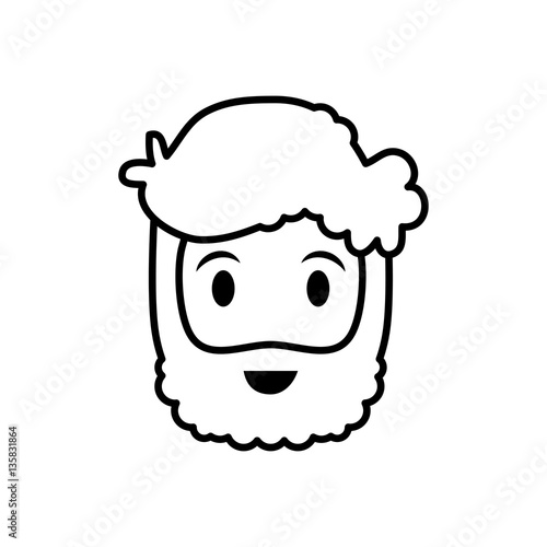 Man face cartoon icon vector illustration graphic design