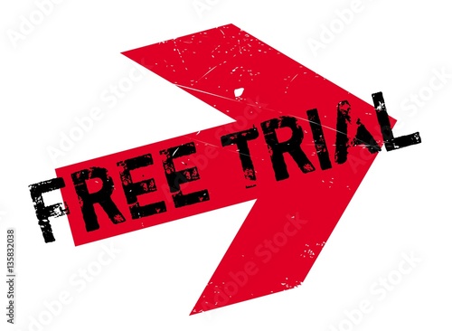 Free trial rubber stamp. Grunge design with dust scratches. Effects can be easily removed for a clean, crisp look. Color is easily changed.