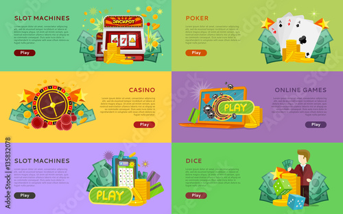 Slot Machines, Pocker, Online Games, Dice Banners.