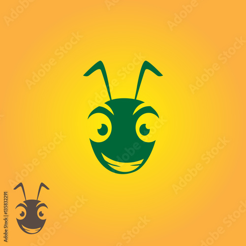 cartoon ant logo isolated illustration