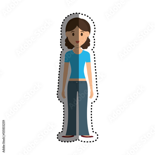 Woman cartoon isolated icon vector illustration graphic design