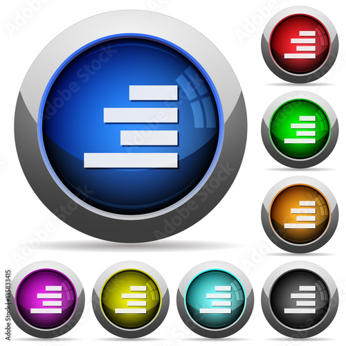 Text align right round glossy buttons