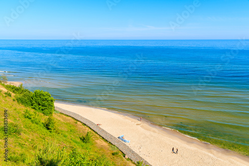 View of beach from high cliff in Jastrzebia Gora  Baltic Sea  Poland