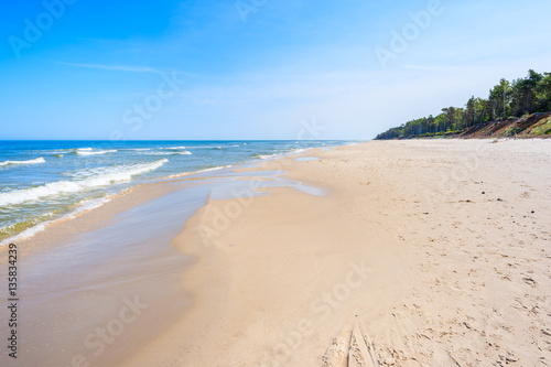 Beautiful sea on sandy Lubiatowo beach, Baltic Sea, Poland