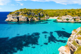 View of Macaraletta beach and bay with beautiful turquoise sea water, Menorca island, Spain