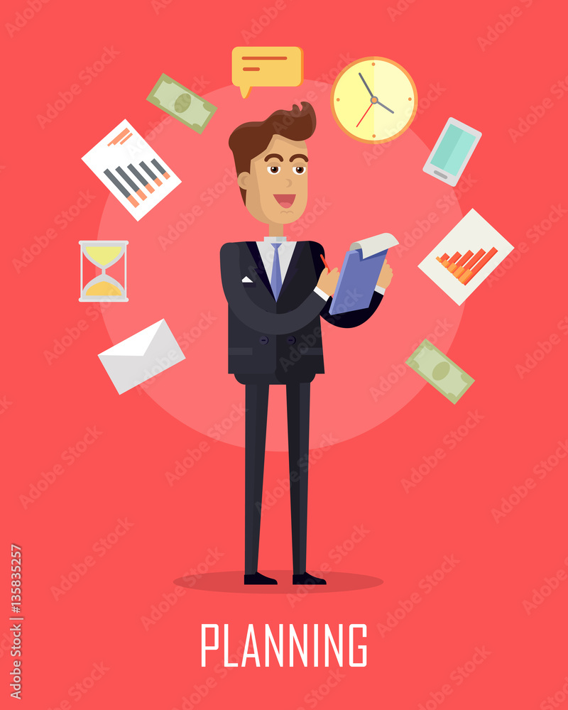 Planing Concept Vector Illustration in Flat Design Planing Concept Vector Illustration in Flat Design