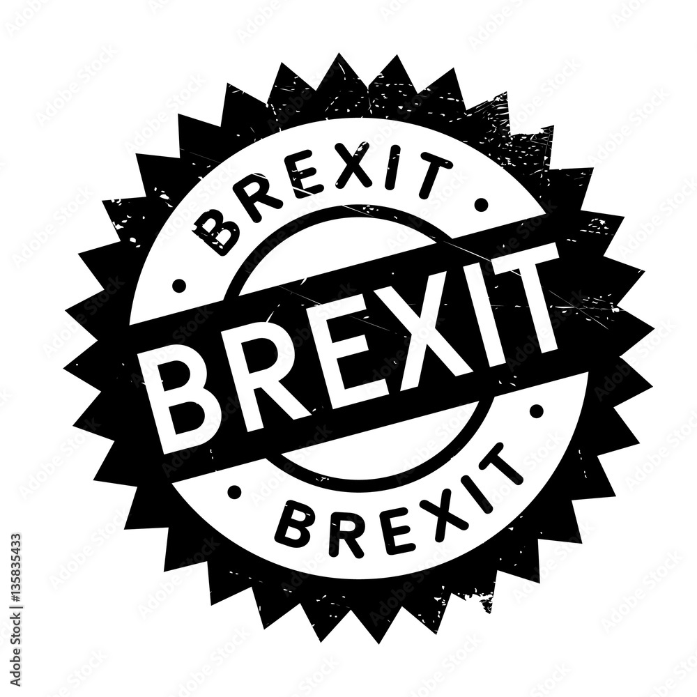 Brexit stamp. Grunge design with dust scratches. Effects can be easily removed for a clean, crisp look. Color is easily changed.