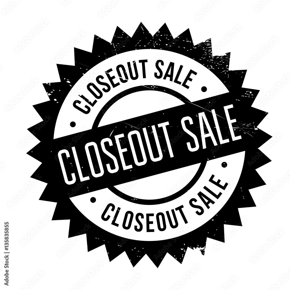 Closeout sale stamp. Grunge design with dust scratches. Effects can be easily removed for a clean, crisp look. Color is easily changed.