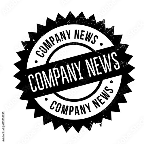 Company news stamp. Grunge design with dust scratches. Effects can be easily removed for a clean, crisp look. Color is easily changed.
