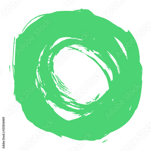 Green Brushstroke Circle Form