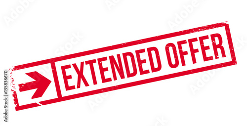 Extended offer stamp. Grunge design with dust scratches. Effects can be easily removed for a clean, crisp look. Color is easily changed.
