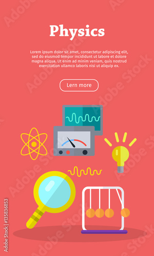 Physics Web Banner. Website template.