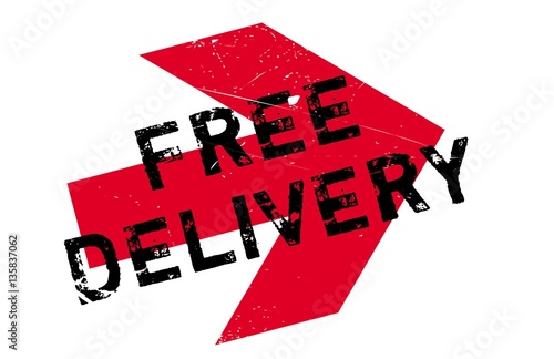 Free delivery stamp. Grunge design with dust scratches. Effects can be easily removed for a clean, crisp look. Color is easily changed.