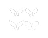Vector set of fantasy butterfly wings isolated on white