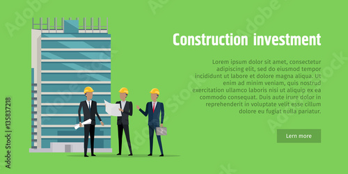 Construction Investment. Men Discussing Project