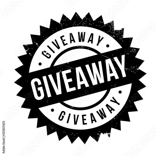 Giveaway stamp. Grunge design with dust scratches. Effects can be easily removed for a clean, crisp look. Color is easily changed.
