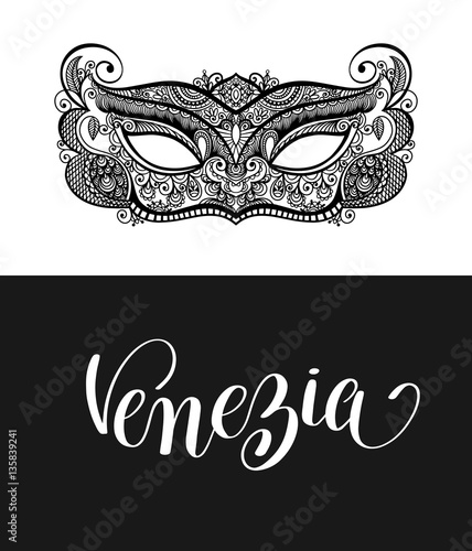 calligraphy brush lettering text design element and carnival mas