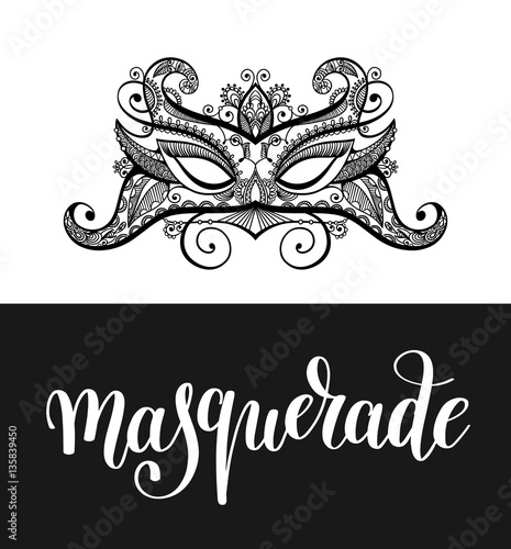 calligraphy brush lettering text design element and carnival mas