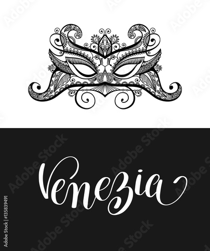 calligraphy brush lettering text design element and carnival mas