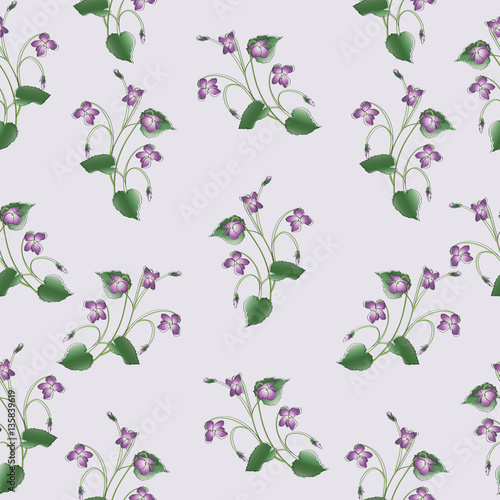 Delicate clumps of violets.The Symbol Of Montmartre. Seamless pattern. Design for textiles, tapestries, gift packaging for confectionery and perfumes.