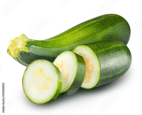 Group of squashes vegetable marrow zucchini isolated on white ba