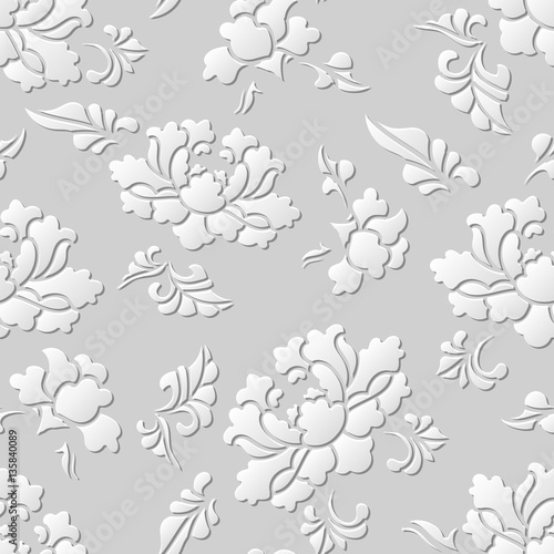 3D paper art pattern botanic garden flower blossom