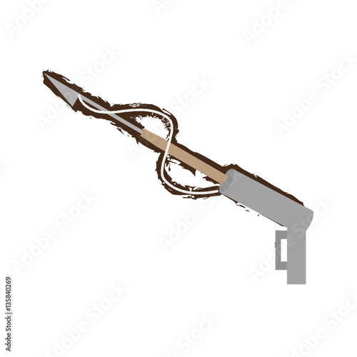 harpoon diving equipment fishing doodle vector illustration eps 10