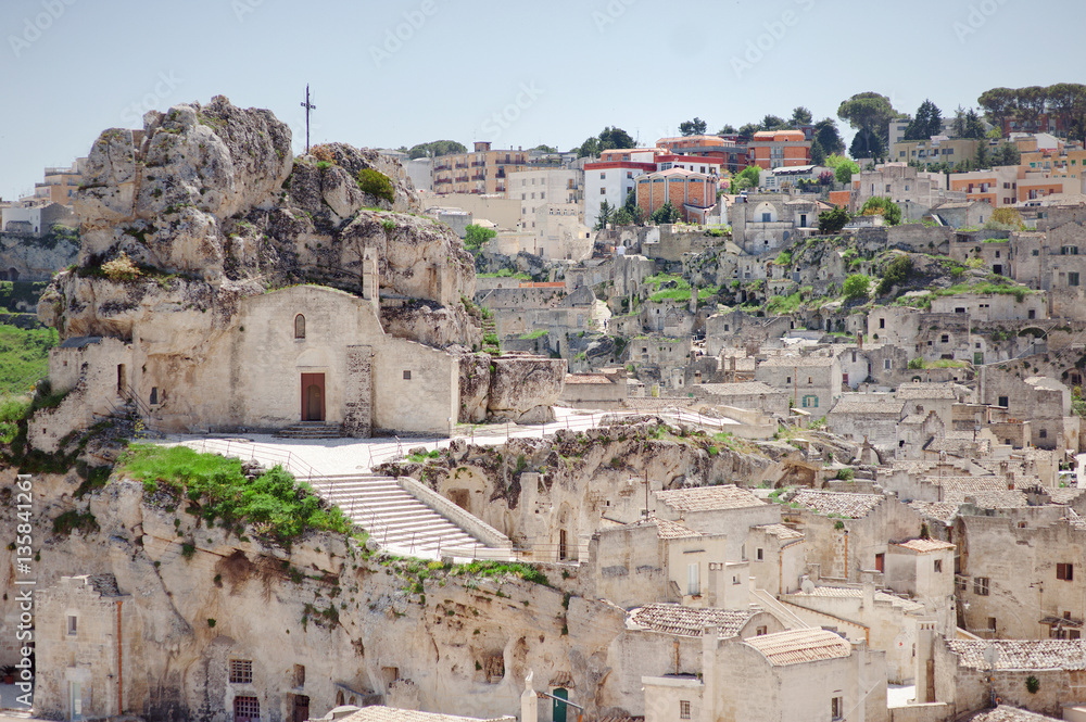Typical houses of stone (Sassi di Matera) of Matera, UNESCO European Capital of Culture 2019, Italy