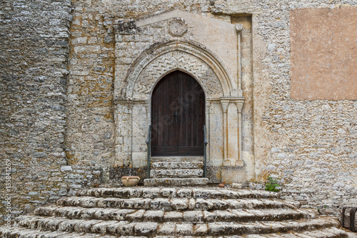 Medieval church facade in the historic centre of Erice  Sicily 