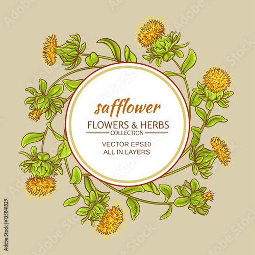 Εκτύπωση καμβά safflower vector frame