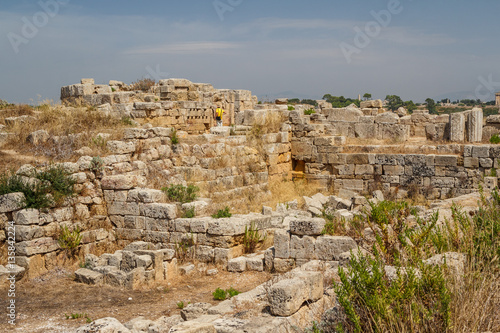 Ruined fortifications in the ancient city of Selinunte, Sicily,