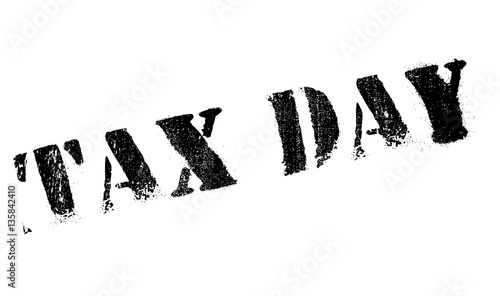 Tax day stamp. Grunge design with dust scratches. Effects can be easily removed for a clean, crisp look. Color is easily changed.