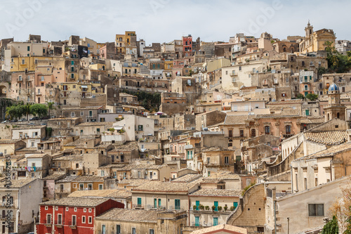 Fototapeta Naklejka Na Ścianę i Meble -  A view over lower part of Ragusa, a UNESCO heritage city, Sicily