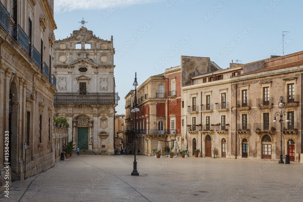 Main square of the historic centre of Siracuse, Sicily island, I