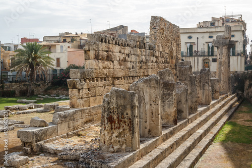 Ruins of the ancient Apollo temple in the city of Siracuse, Sici