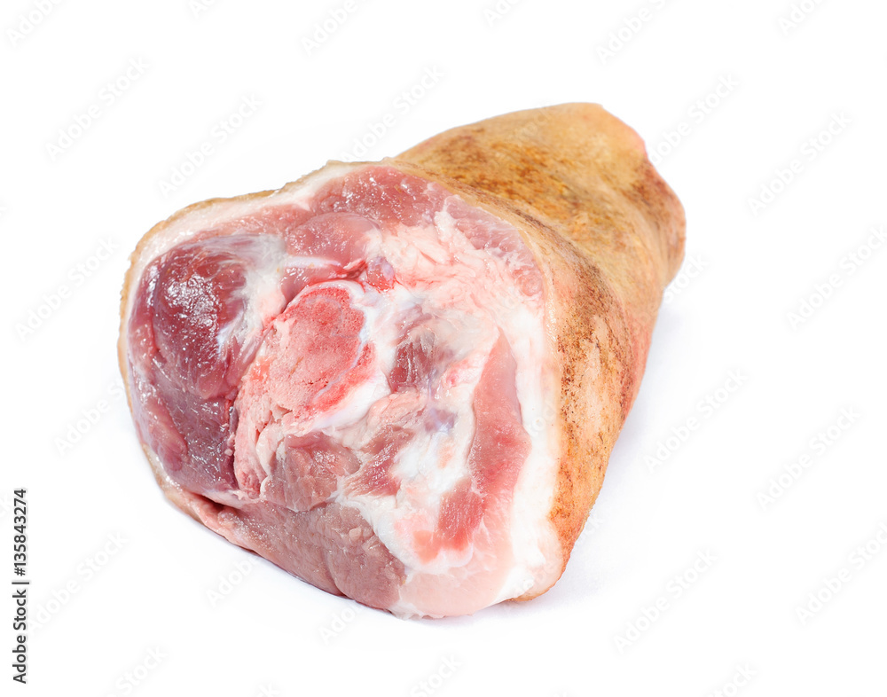 Raw pork knuckle on white background Raw pork knuckle on white background