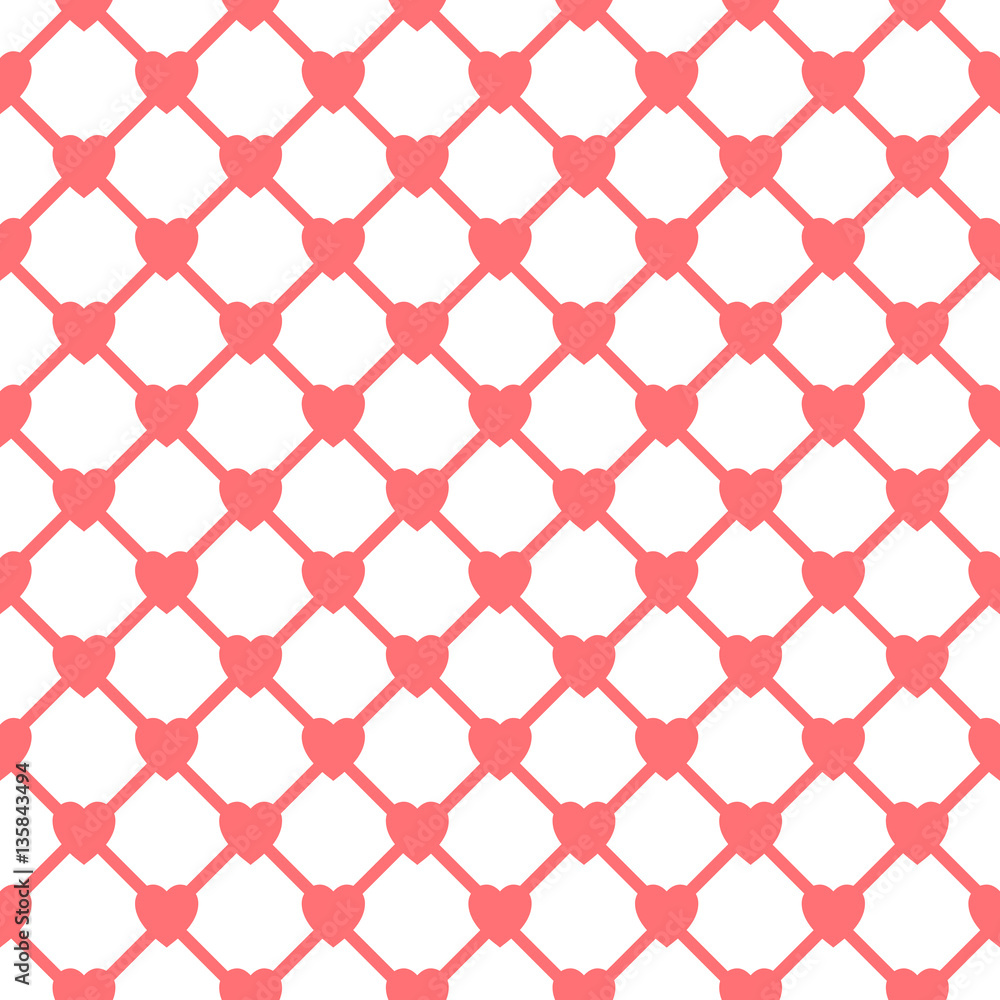 Fototapeta premium Seamless geometric pattern with hearts