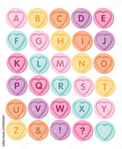 candy sweet heart messages to make using the alphabet
