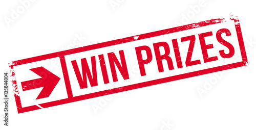 Win prizes stamp. Grunge design with dust scratches. Effects can be easily removed for a clean, crisp look. Color is easily changed.