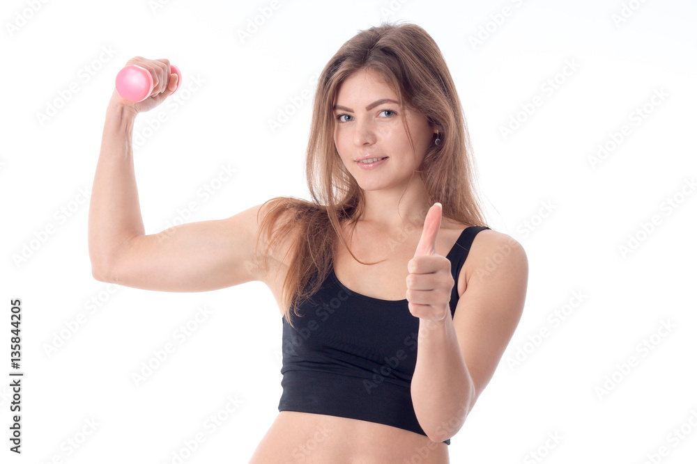 young athletic girl shows class and her muscles young athletic girl shows class and her muscles