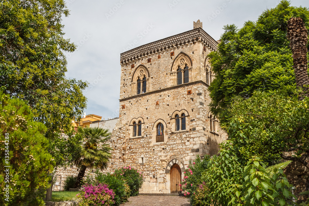 Medieval palace in the historic centre of Taormina, Sicily islan