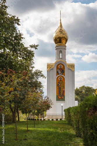 Small chapel in front of Parliament in Tirapol, Transnistria, Mo photo