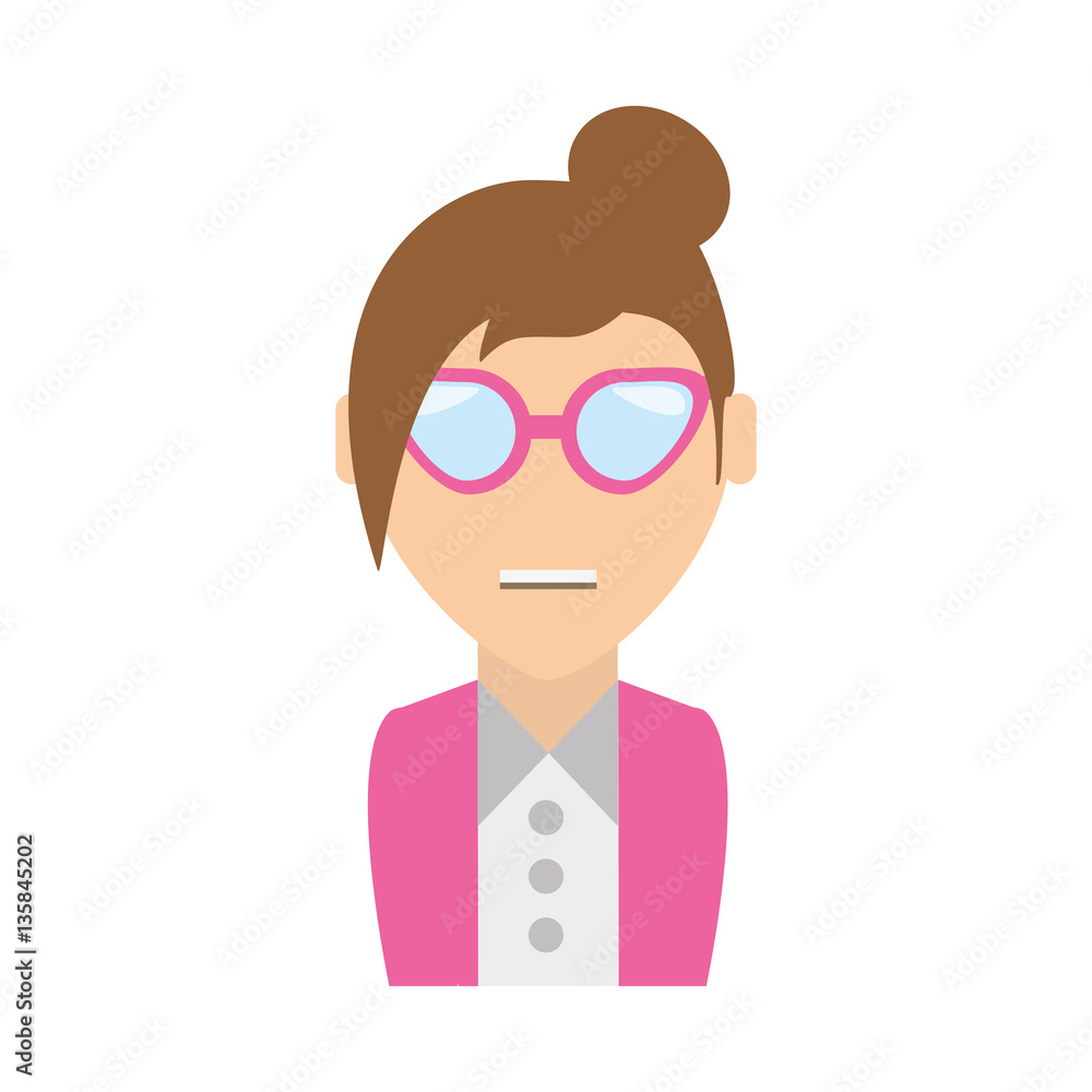 people woman nerd icon image, vector illustration design