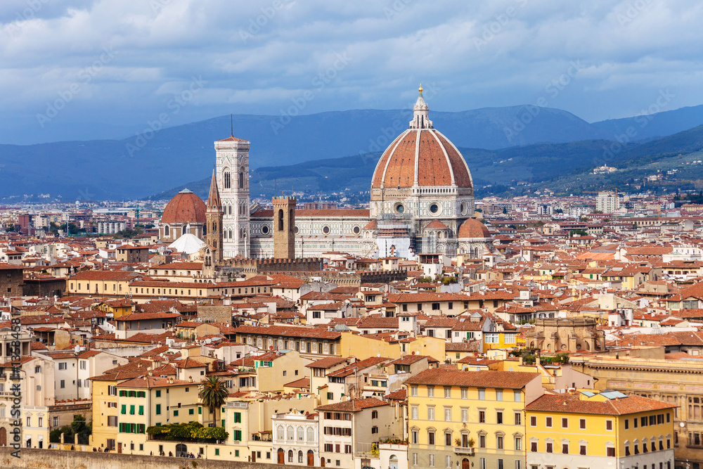 skyline of Florence town with Duomo