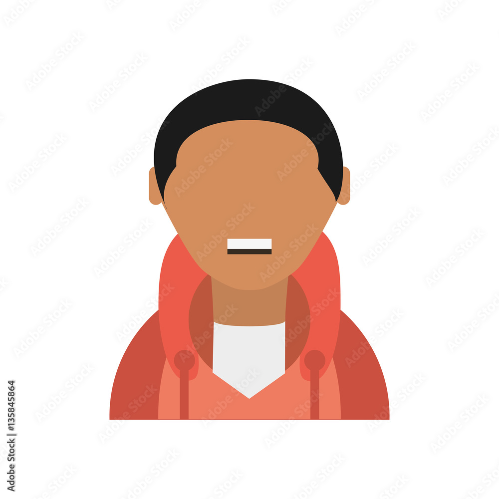 people young man with jacket icon image, vector illustration design