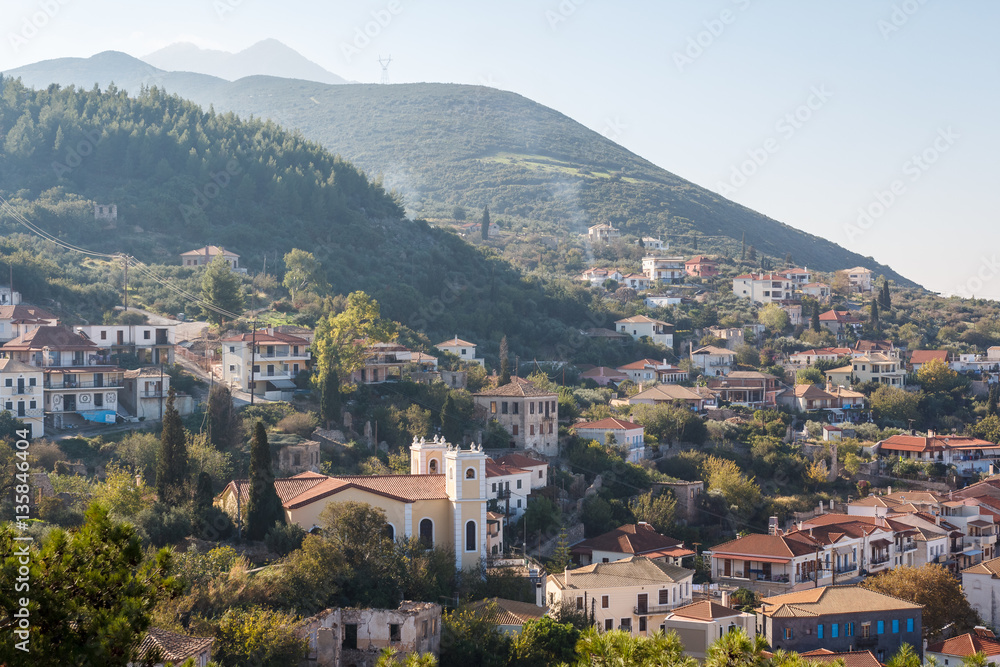 A view over Kyparissia village, Peloponnese, Greece